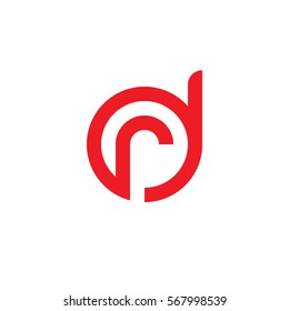 initial letter logo dr, rd, r inside d rounded lowercase red flat