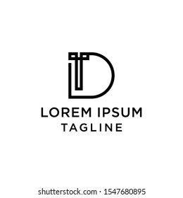 initial letter logo DT, TD logo template 
