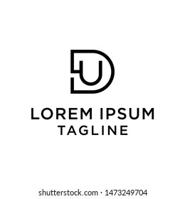 initial letter logo DU, UD logo template