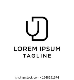 initial letter logo DU, UD logo template