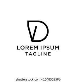 initial letter logo DV, VD logo template 