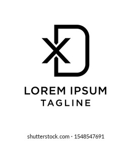 initial letter logo DX, XD logo template 