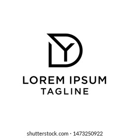 initial letter logo DY, YD logo template