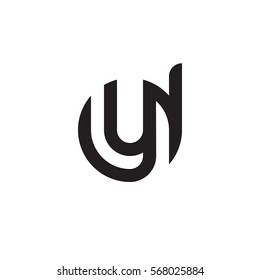 initial letter logo dy, yd, y inside d rounded lowercase black monogram