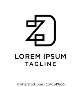 initial letter logo DZ, ZD logo template