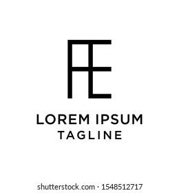 initial letter logo EA, AE logo template