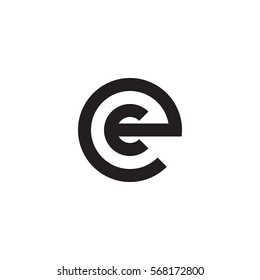 initial letter logo ec, ce, c inside e rounded lowercase black monogram