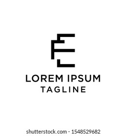 initial letter logo EF, FE logo template