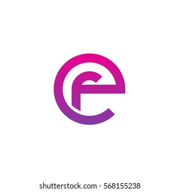 initial letter logo ef, fe, f inside e rounded lowercase purple pink