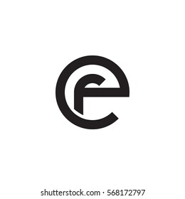 initial letter logo ef, fe, f inside e rounded lowercase black monogram