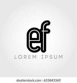 initial letter logo ef outline lowercase black logotype