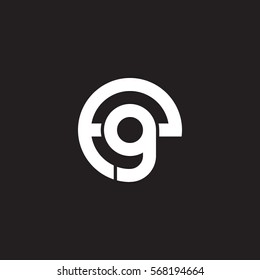initial letter logo eg, ge, g inside e rounded lowercase white black background