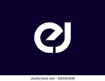 initial letter logo EJ, JE, logo template