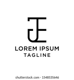 initial letter logo EJ, JE logo template 