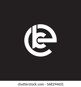 initial letter logo ek, ke, k inside e rounded lowercase white black background