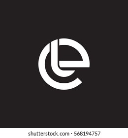 initial letter logo el, le, l inside e rounded lowercase white black background