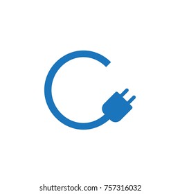 initial letter logo electric jack