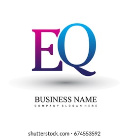 initial letter logo EQ colored red and blue, Vector logo design template elements for your business or company identity