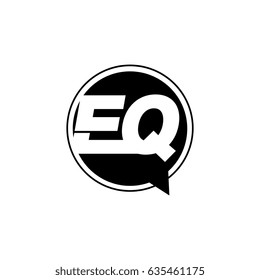 Initial letter logo eq inside speech bubble black