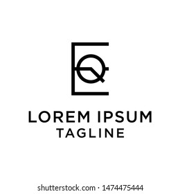 initial letter logo EQ, QE logo template