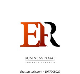 
initial letter logo ER colored red and black, Vector logo design template elements for your business or company identity