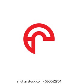 initial letter logo er, re, r inside e rounded lowercase red flat