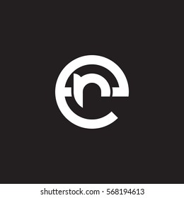 initial letter logo er, re, r inside e rounded lowercase white black background