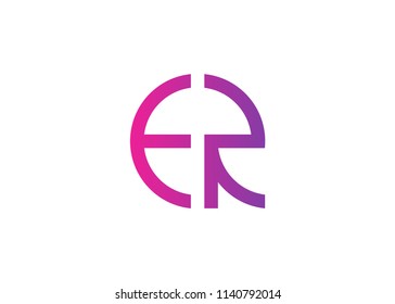 Initial letter logo ER, logo template