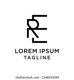 initial letter logo ER, RE logo template

