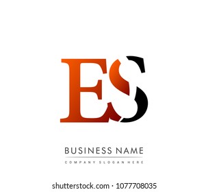 
initial letter logo ES colored red and black, Vector logo design template elements for your business or company identity