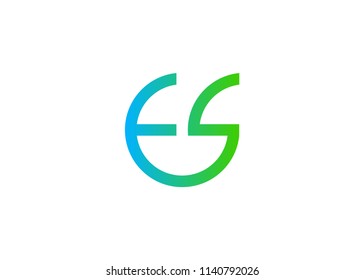 Initial letter logo ES, logo template