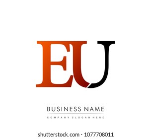 
initial letter logo EU colored red and black, Vector logo design template elements for your business or company identity