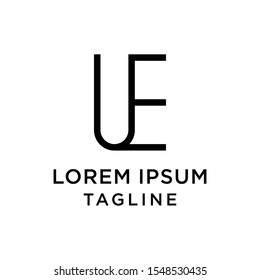 initial letter logo EU, UE logo template