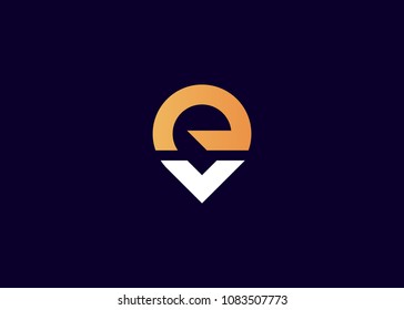 initial letter logo EV, VE, logo template