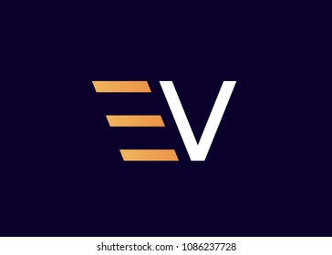 initial letter logo EV, VE, logo template