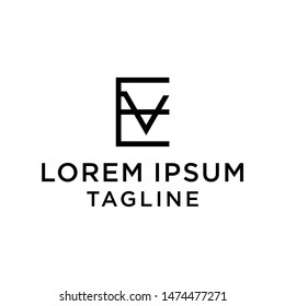 initial letter logo EV, VE logo template