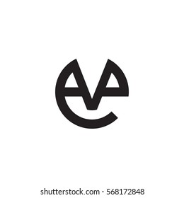 initial letter logo ev, ve, v inside e rounded lowercase black monogram