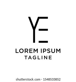 initial letter logo EY, YE logo template
