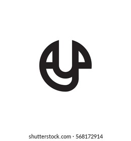 initial letter logo ey, ye, y inside e rounded lowercase black monogram