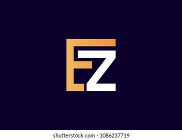 initial letter logo EZ, ZE logo template