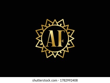 logotipo de la letra inicial A F. Símbolo gráfico de alfabeto para identidad empresarial. 