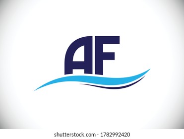 Logo für den Anfangsbuchstaben A F. Grafisches Alphabet-Symbol für Unternehmensidentität. 