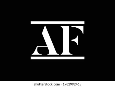 logotipo de la letra inicial A F. Símbolo gráfico de alfabeto para identidad empresarial. 