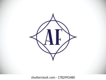 logotipo de la letra inicial A F. Símbolo gráfico de alfabeto para identidad empresarial. 