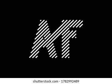 Logo für den Anfangsbuchstaben A F. Grafisches Alphabet-Symbol für Unternehmensidentität. 