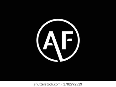 logotipo de la letra inicial A F. Símbolo gráfico de alfabeto para identidad empresarial. 