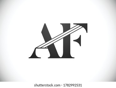 logotipo de la letra inicial A F. Símbolo gráfico de alfabeto para identidad empresarial. 