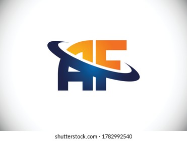 initial letter logo A F. Graphic Alphabet Symbol for Corporate Business Identity. 