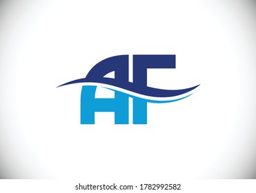 Logo für den Anfangsbuchstaben A F. Grafisches Alphabet-Symbol für Unternehmensidentität. 
