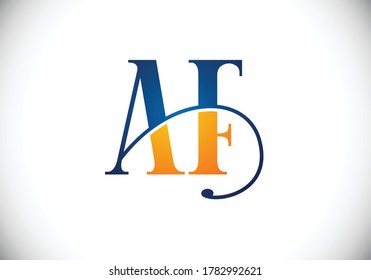 initial letter logo A F. Graphic Alphabet Symbol for Corporate Business Identity. 